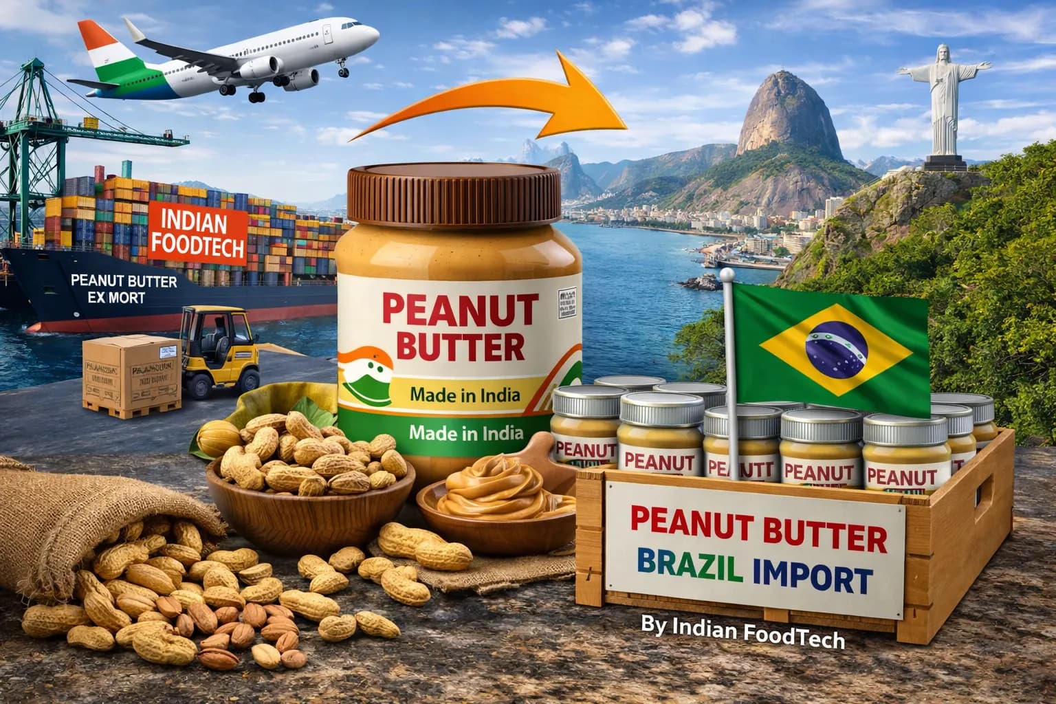Peanut butter exporter from India to Brazil bulk supply São Paulo