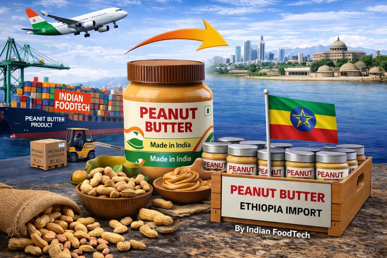 Peanut butter exporter from India to Ethiopia bulk supply Addis Ababa