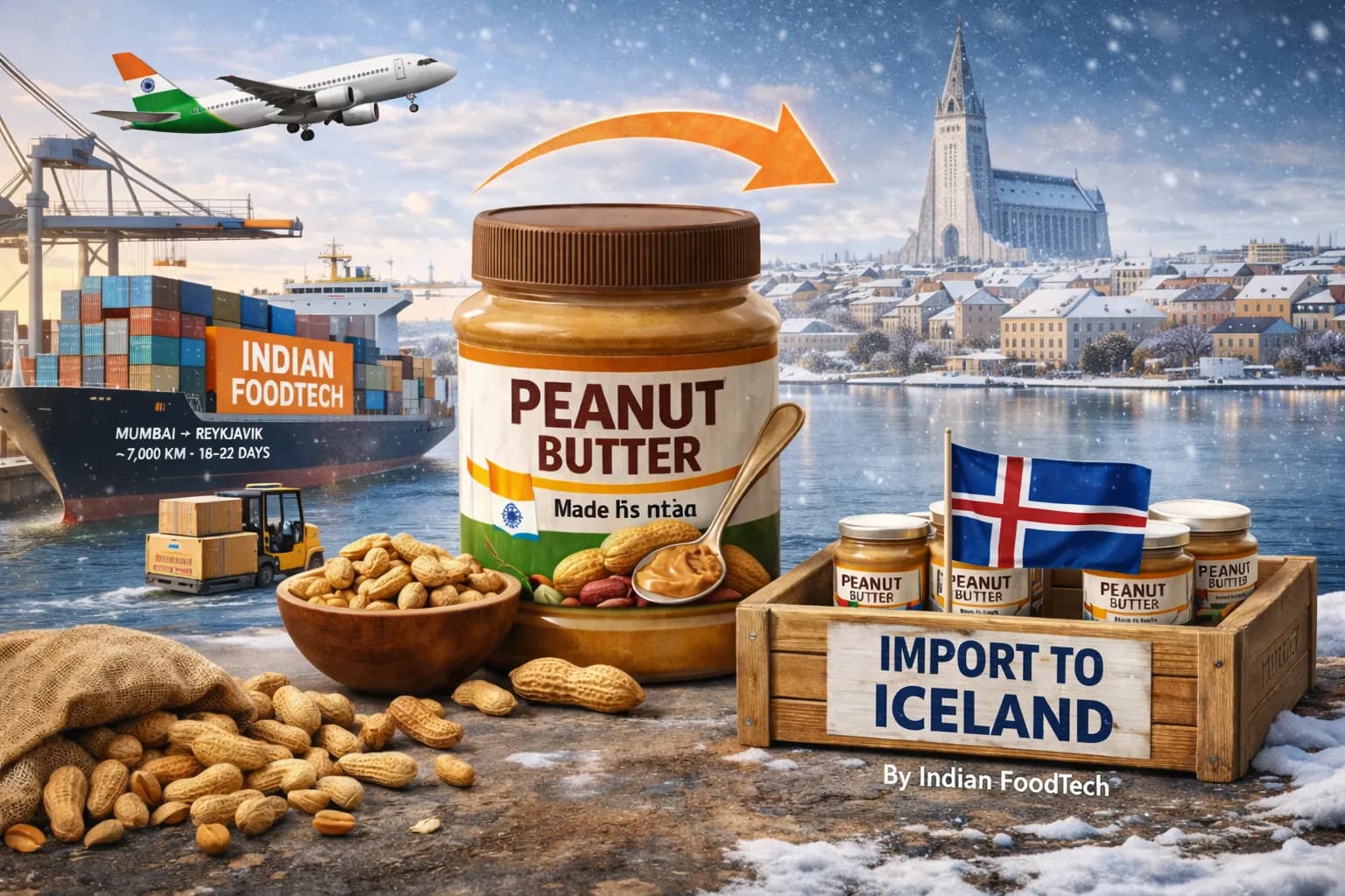 Bulk peanut butter export from India to Iceland - Indian Foodtech