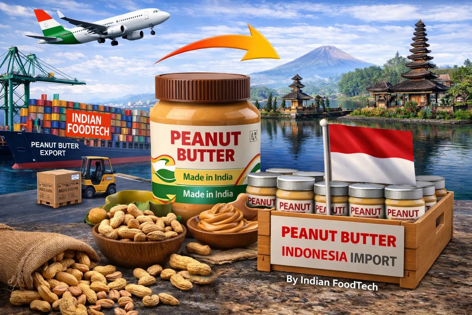 Bulk peanut butter export from India to Indonesia - Indian Foodtech