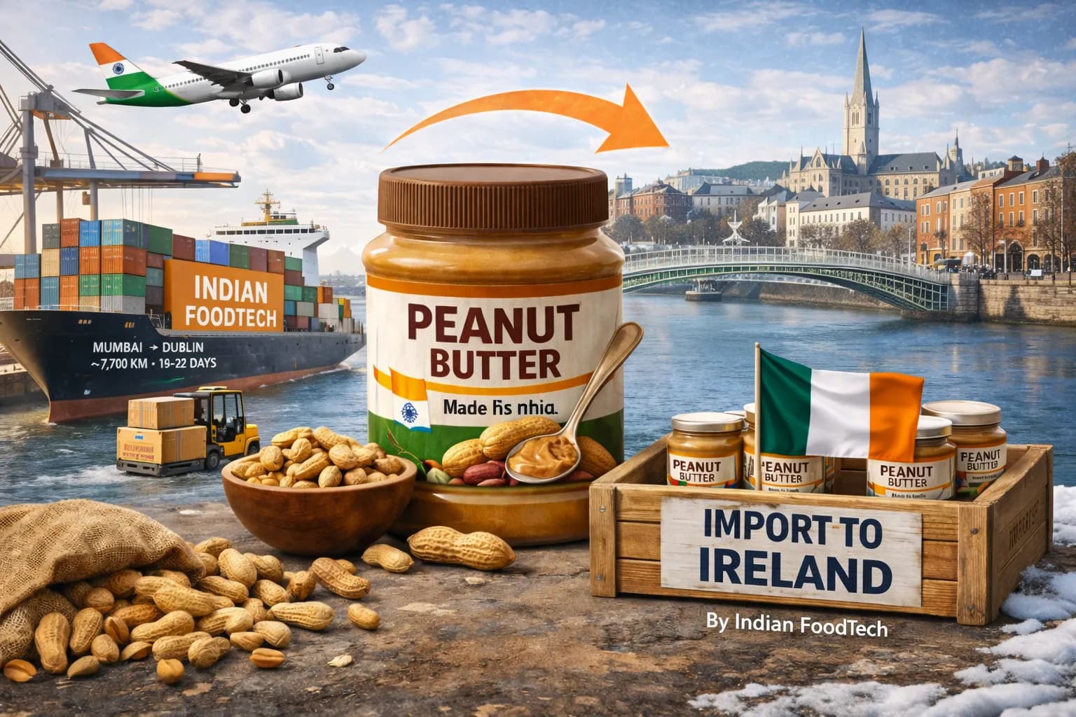 Bulk peanut butter export from India to Ireland - Indian Foodtech