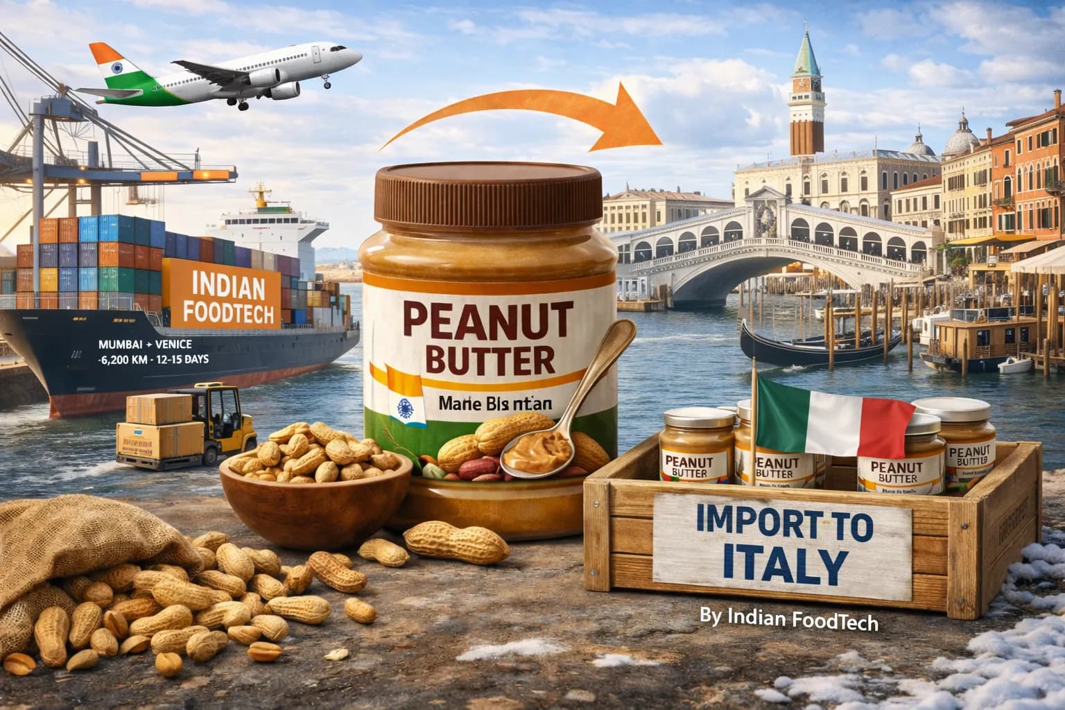 Bulk peanut butter export from India to Italy - Indian Foodtech