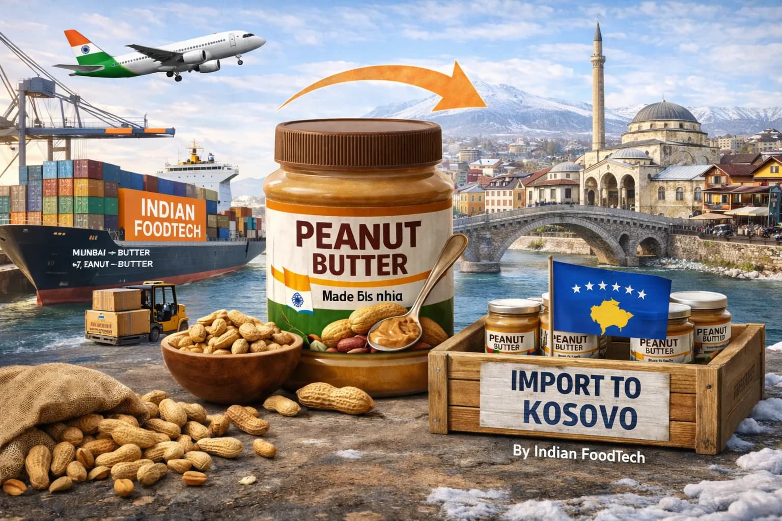 Bulk peanut butter export from India to Kosovo - Indian Foodtech
