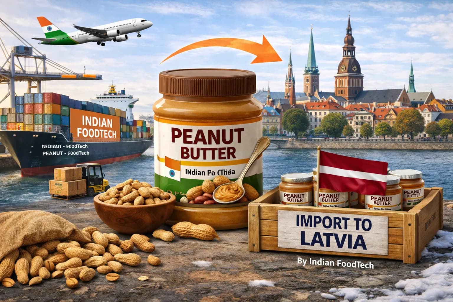 Bulk peanut butter export from India to Latvia - Indian Foodtech