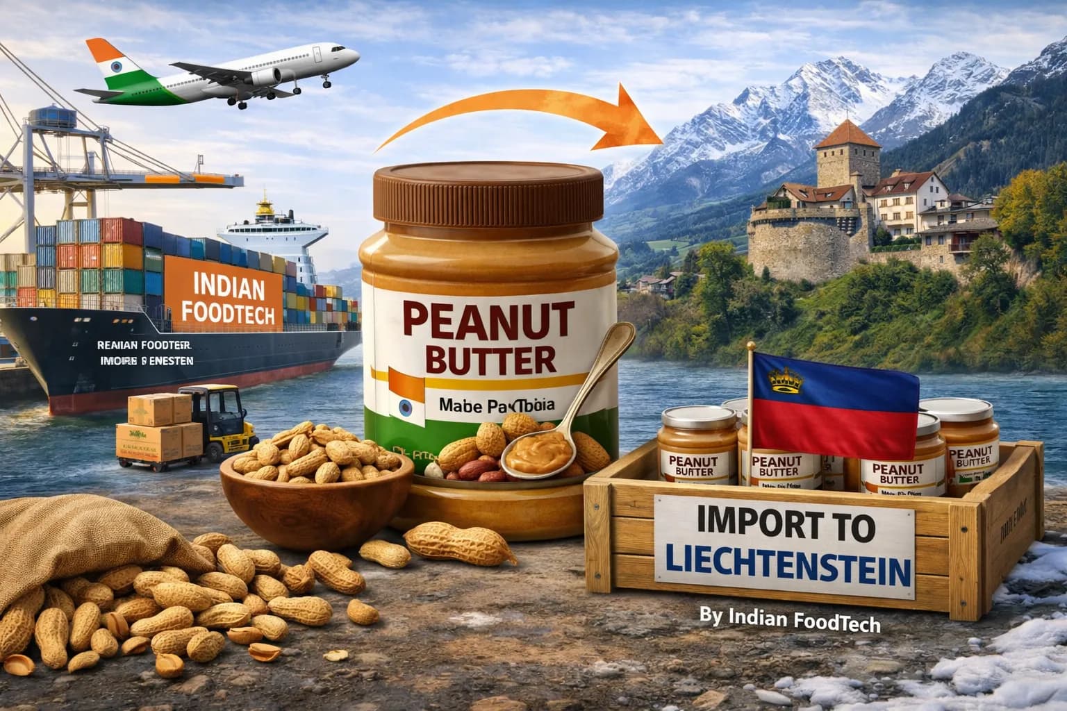 Bulk peanut butter export from India to Liechtenstein - Indian Foodtech
