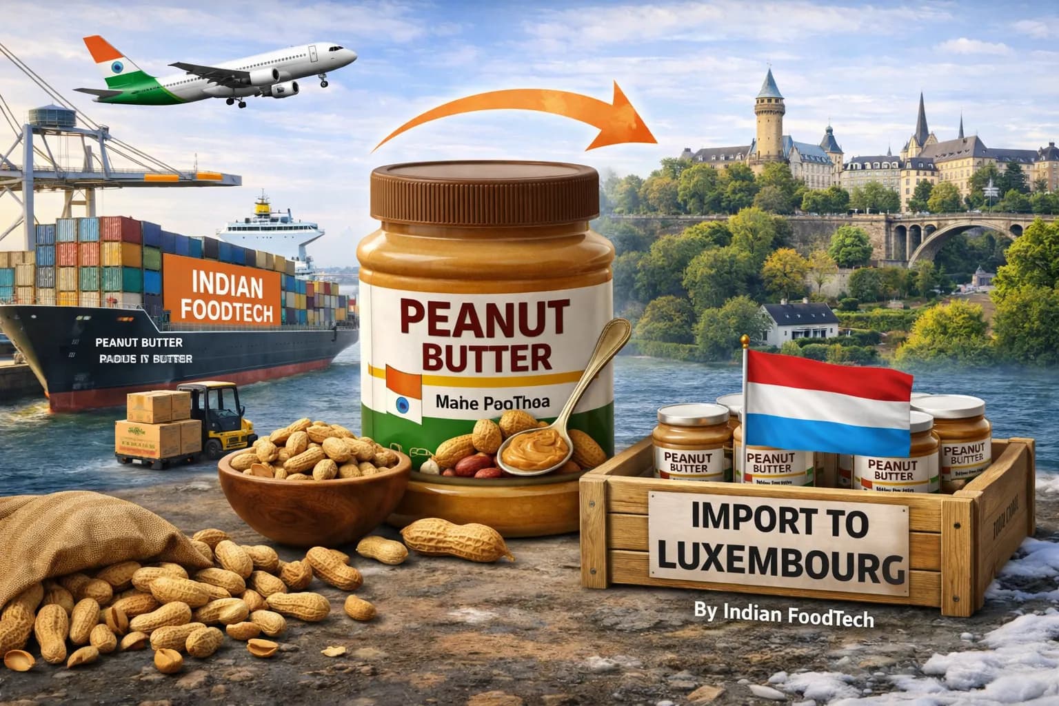 Bulk peanut butter export from India to Luxembourg - Indian Foodtech