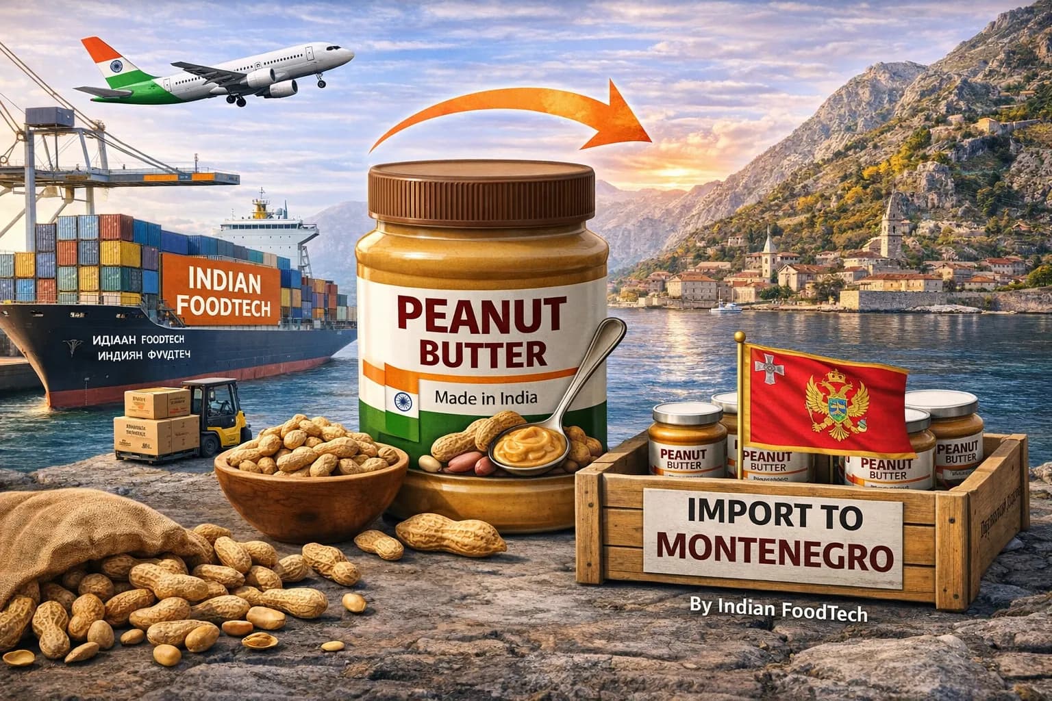 Bulk peanut butter export from India to Montenegro - Indian Foodtech