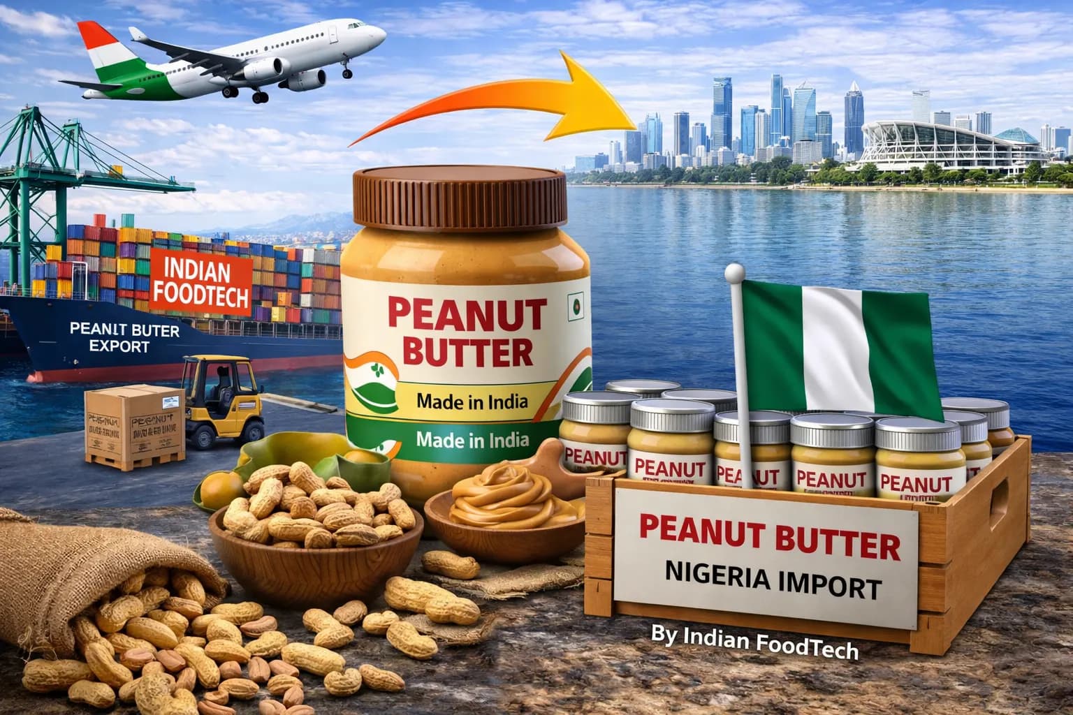 Bulk peanut butter export from India to Nigeria - Indian Foodtech
