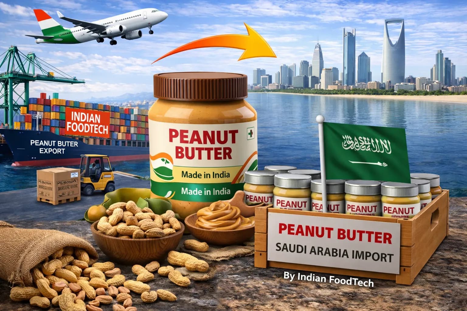 Bulk peanut butter export from India to Saudi Arabia - Indian Foodtech