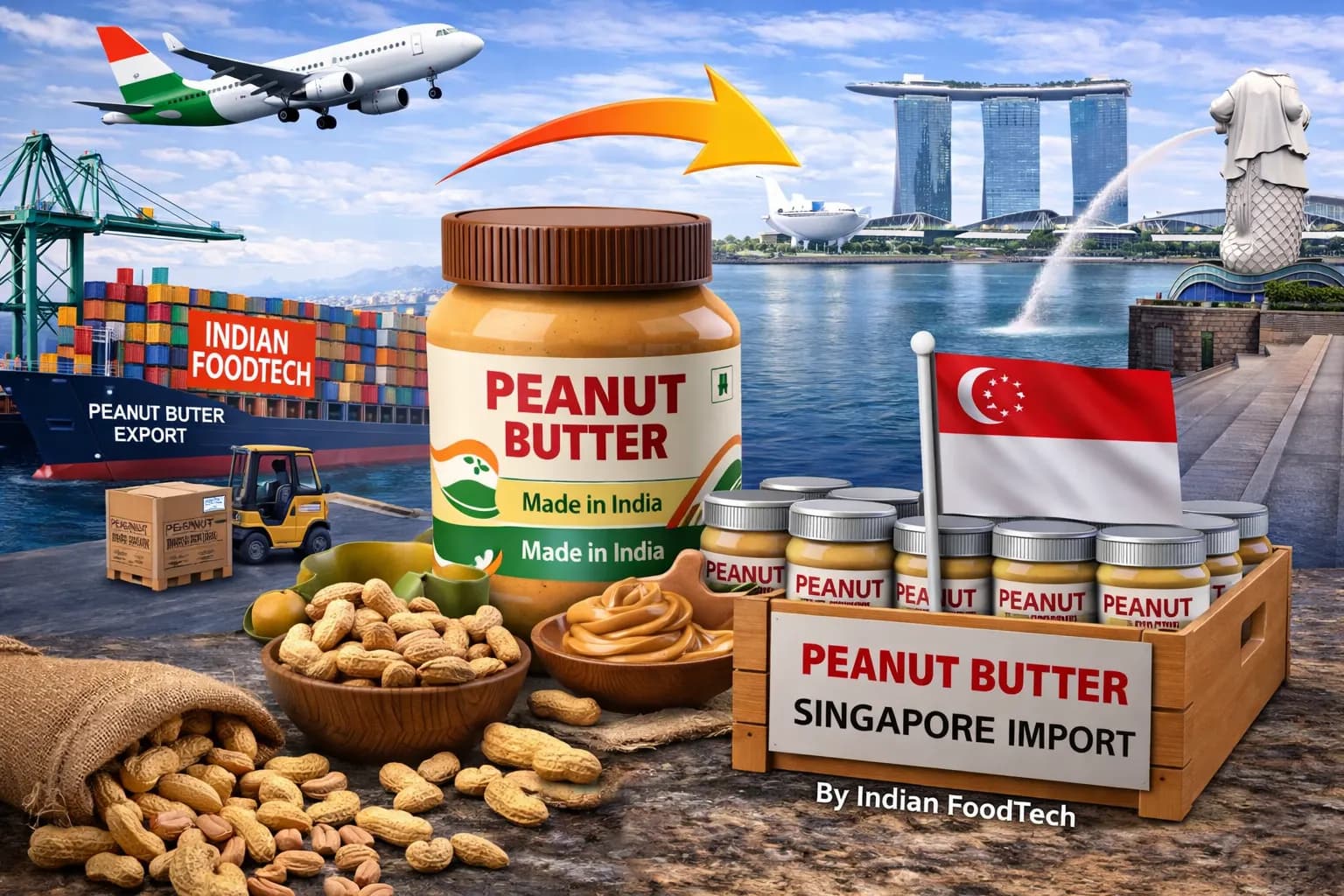 Bulk peanut butter export from India to Singapore - Indian Foodtech
