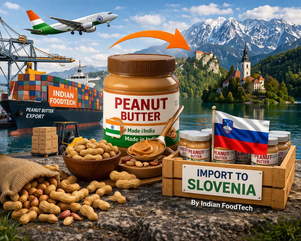 Bulk peanut butter export from India to Slovenia - Indian Foodtech
