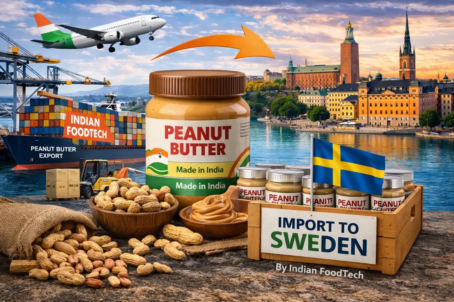 Bulk peanut butter export from India to Sweden - Indian Foodtech