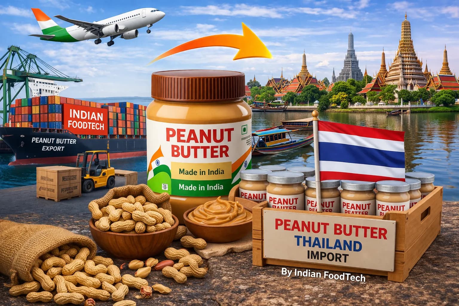 Bulk peanut butter export from India to Thailand - Indian Foodtech
