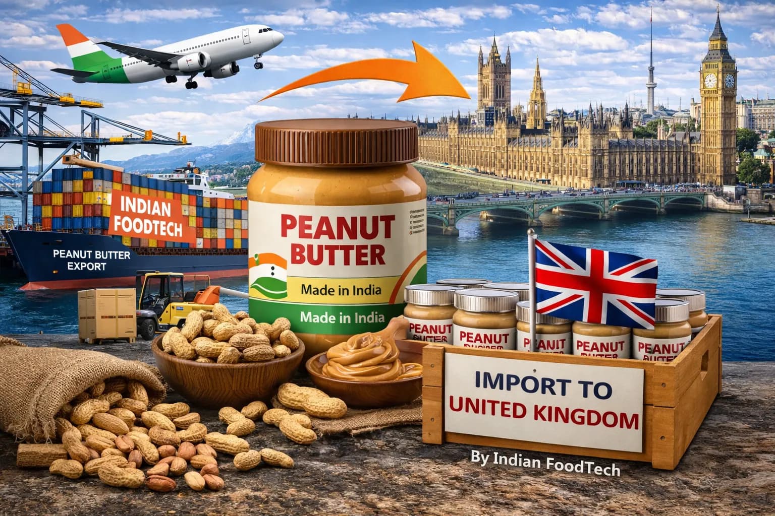 Bulk peanut butter export from India to the UK - Indian Foodtech