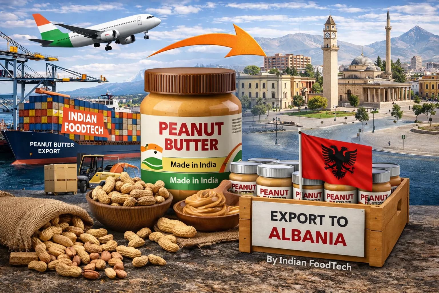 Bulk peanut butter export from India to Albania - Indian Foodtech