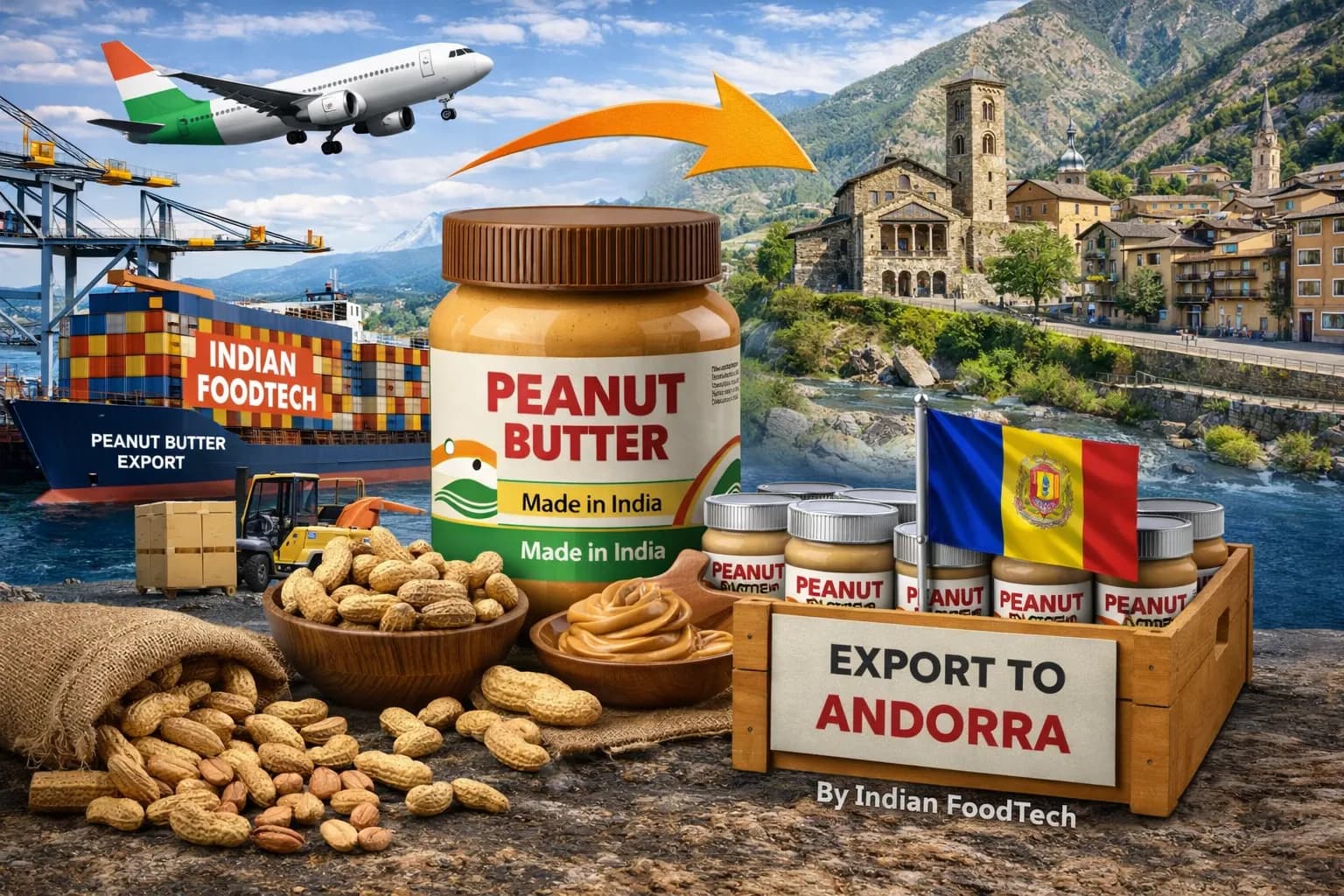 Bulk peanut butter export from India to Andorra - Indian Foodtech