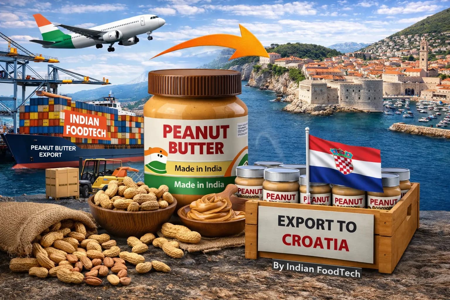 Bulk peanut butter export from India to Croatia - Indian Foodtech