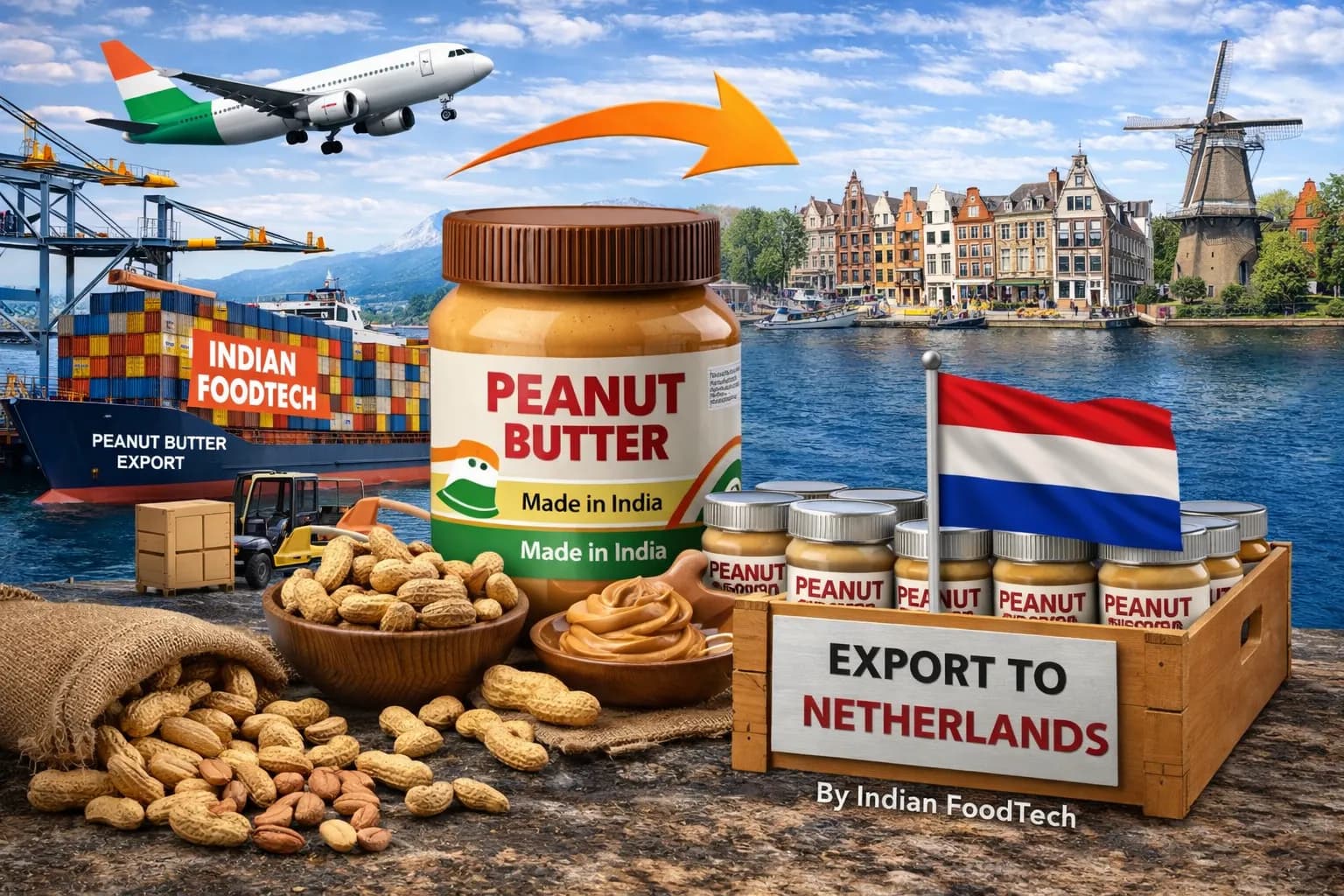 Bulk peanut butter export from India to Netherlands - Indian Foodtech