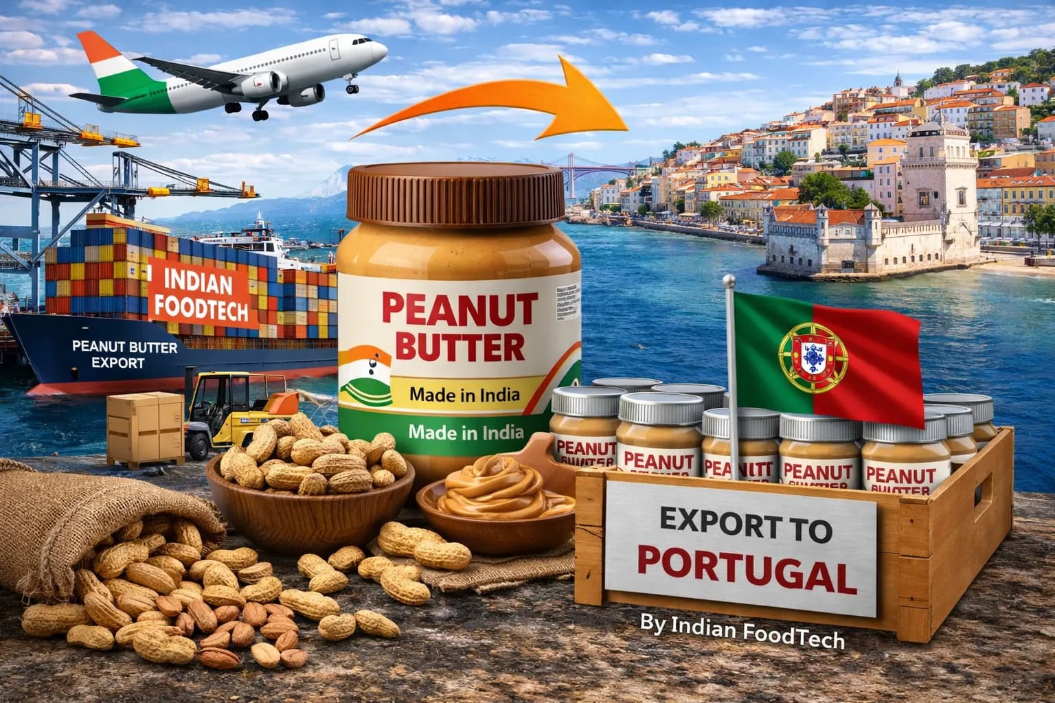 Bulk peanut butter export from India to Portugal - Indian Foodtech