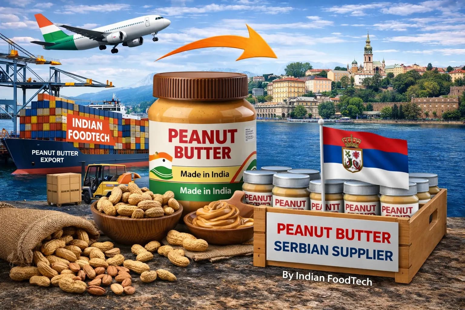 Bulk peanut butter export from India to Serbia - Indian Foodtech