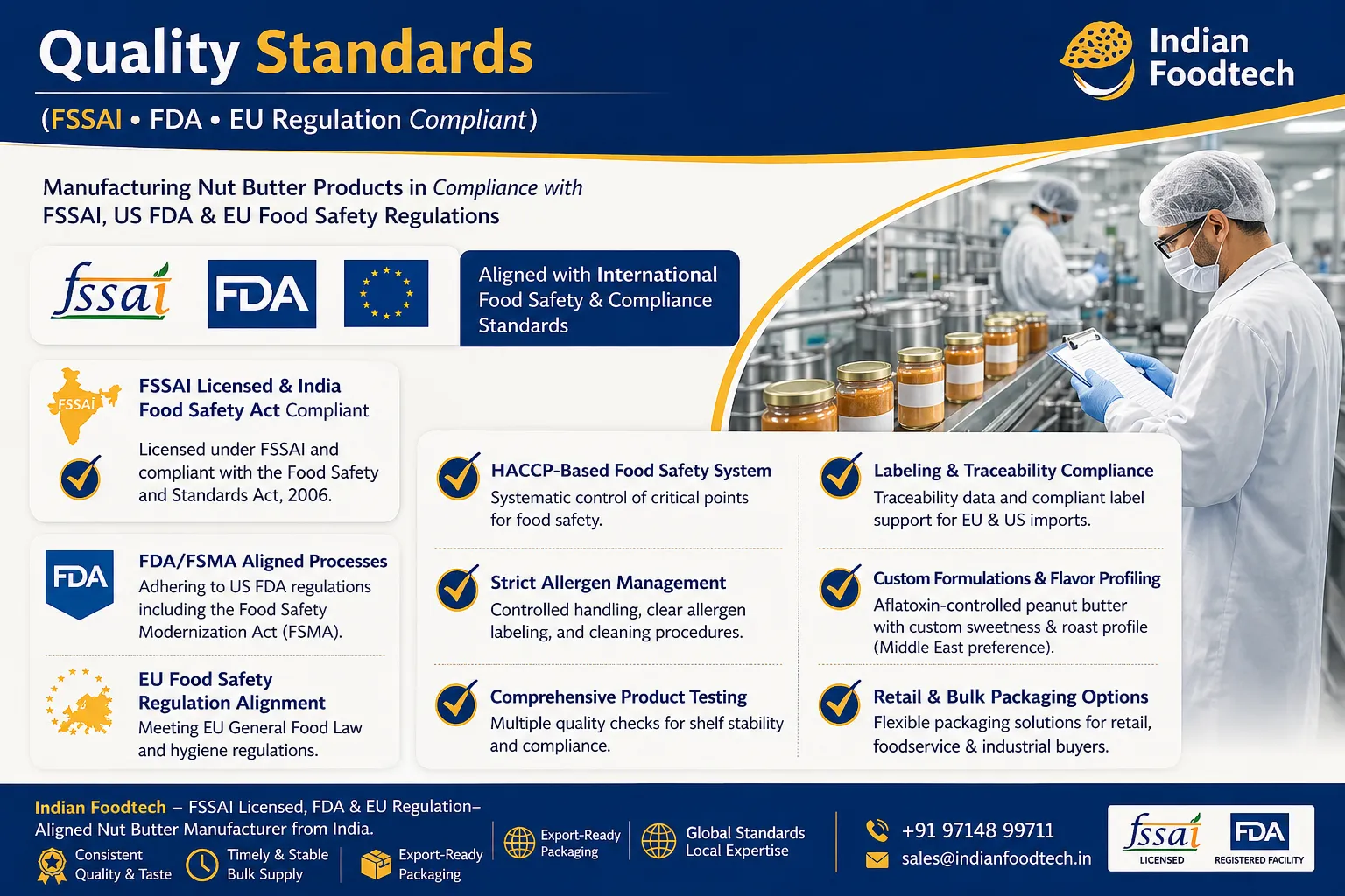 Quality Standards in Nut Butter Manufacturing: Why Compliance Matters for Global Buyers