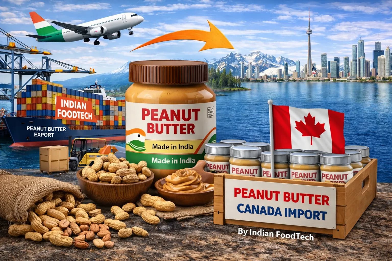 Peanut butter exporter from India to Canada bulk supply Toronto