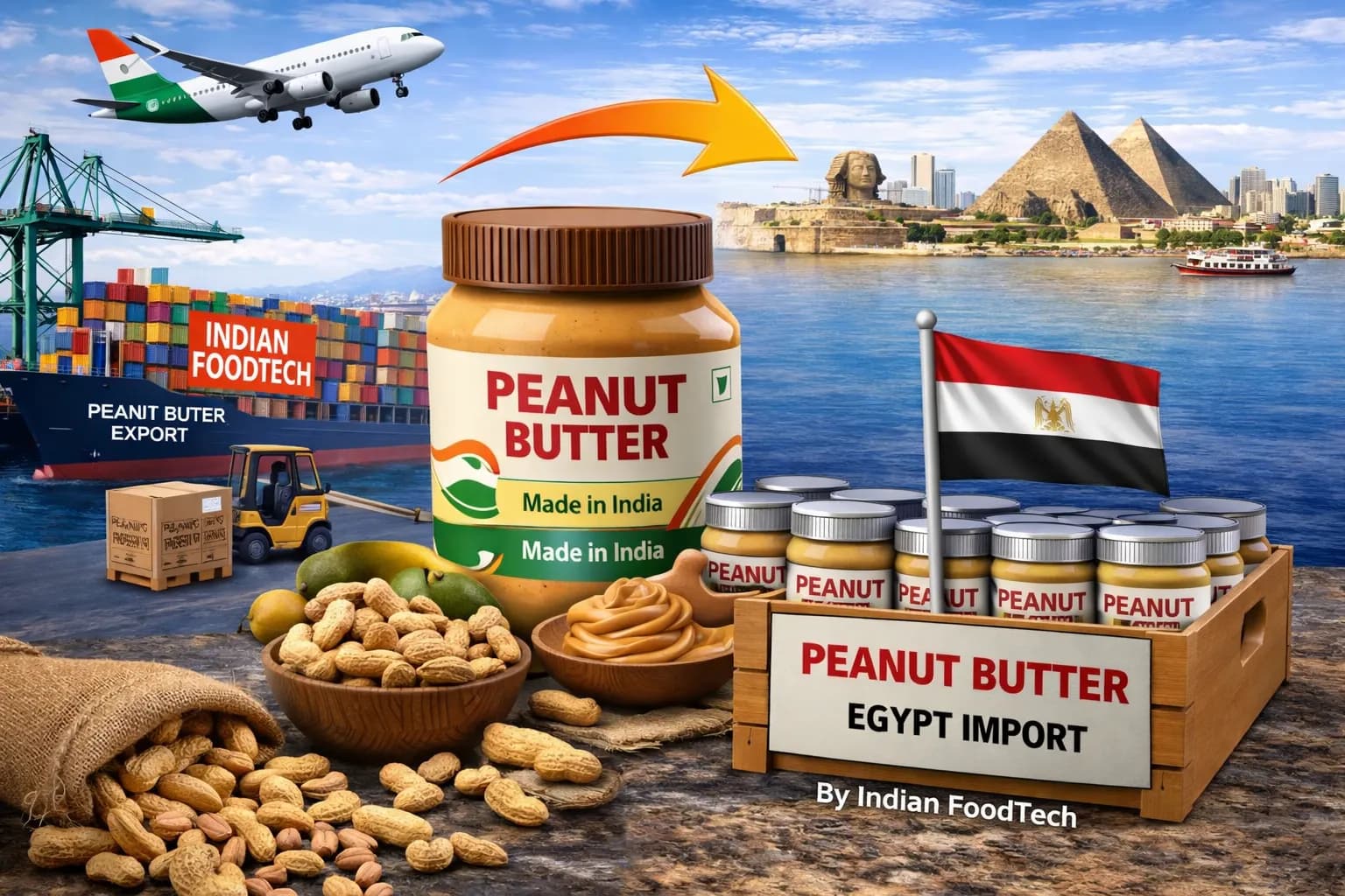Peanut butter exporter from India to Egypt bulk supply Cairo