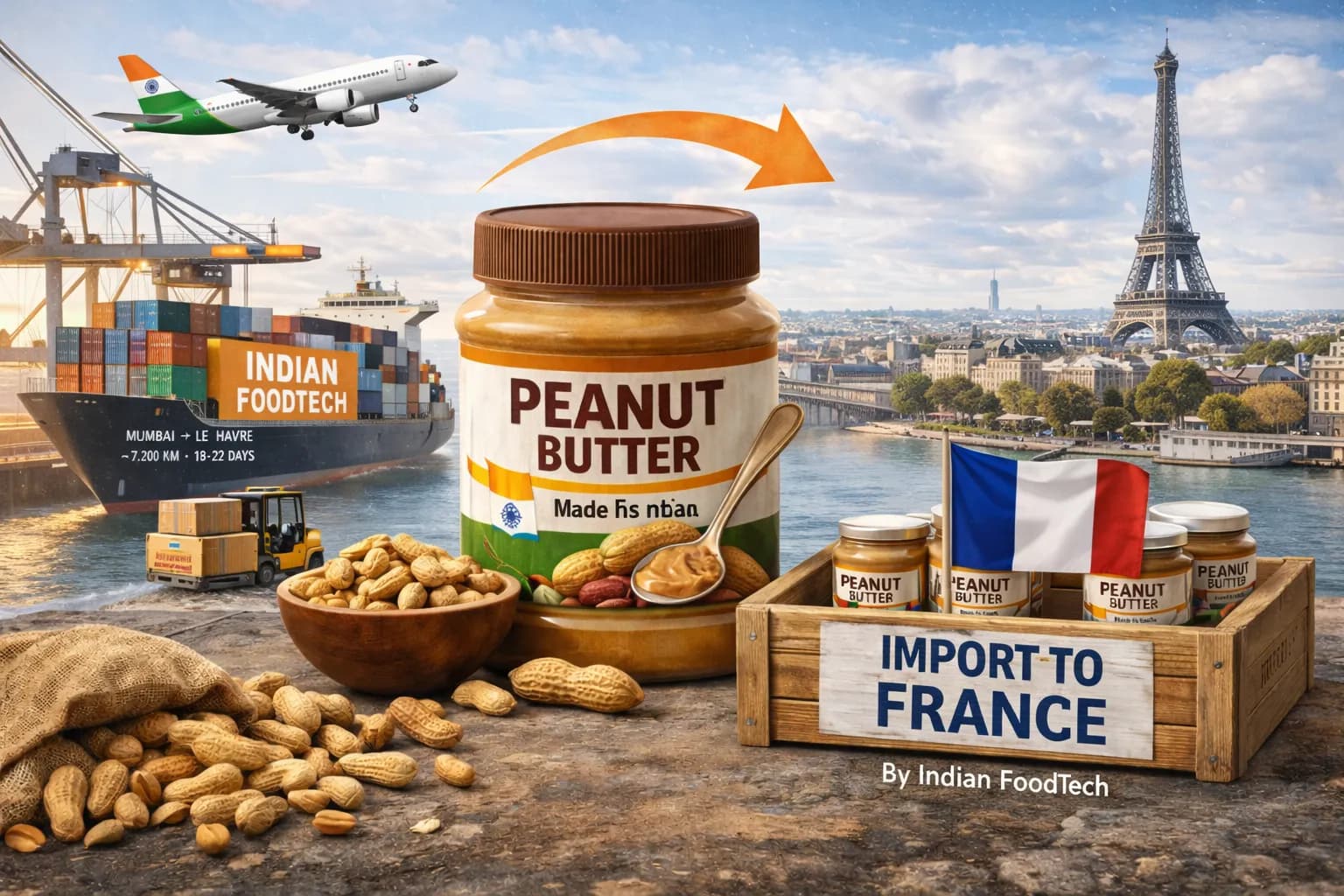 Bulk peanut butter export from India to France - Indian Foodtech