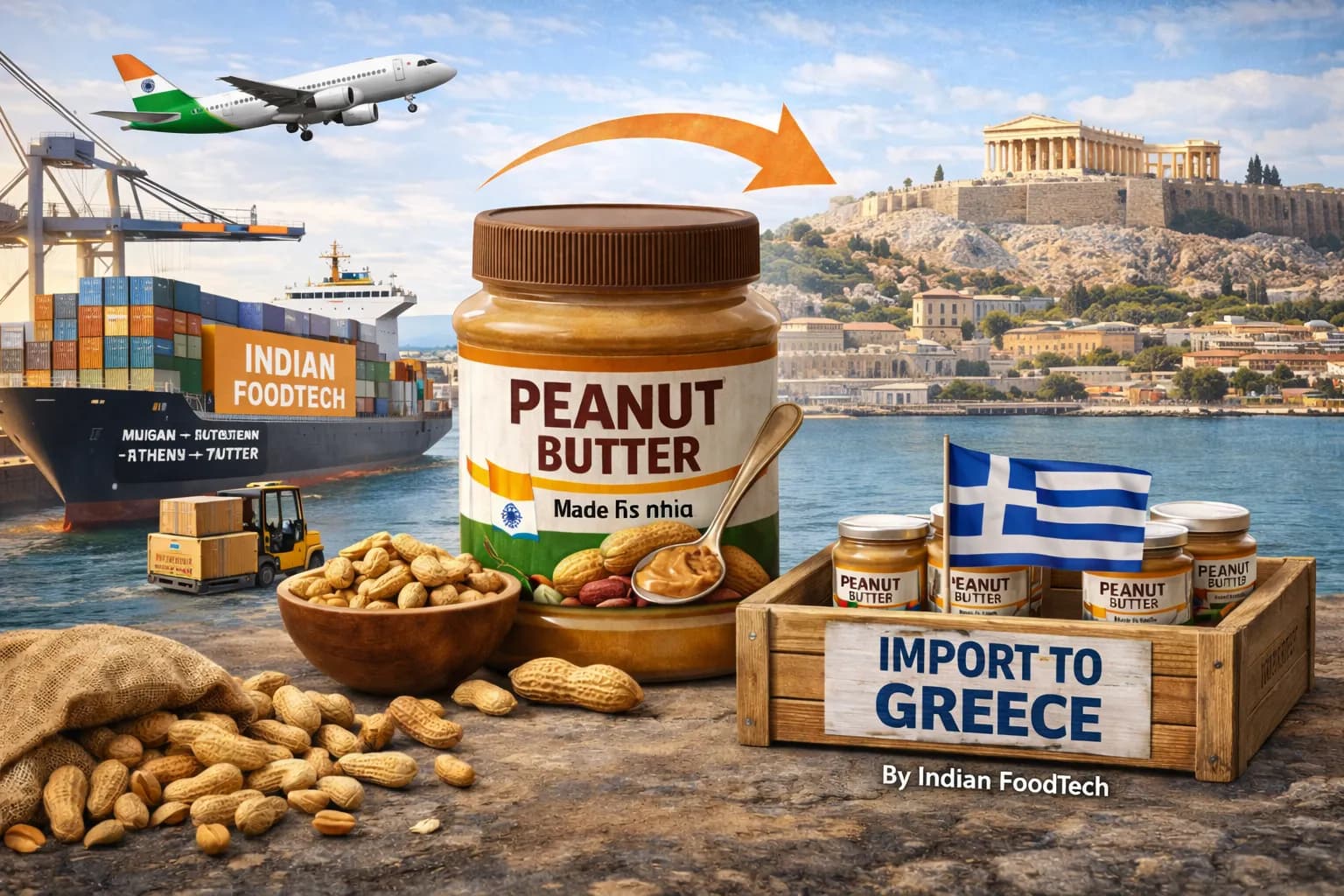 Bulk peanut butter export from India to Greece - Indian Foodtech