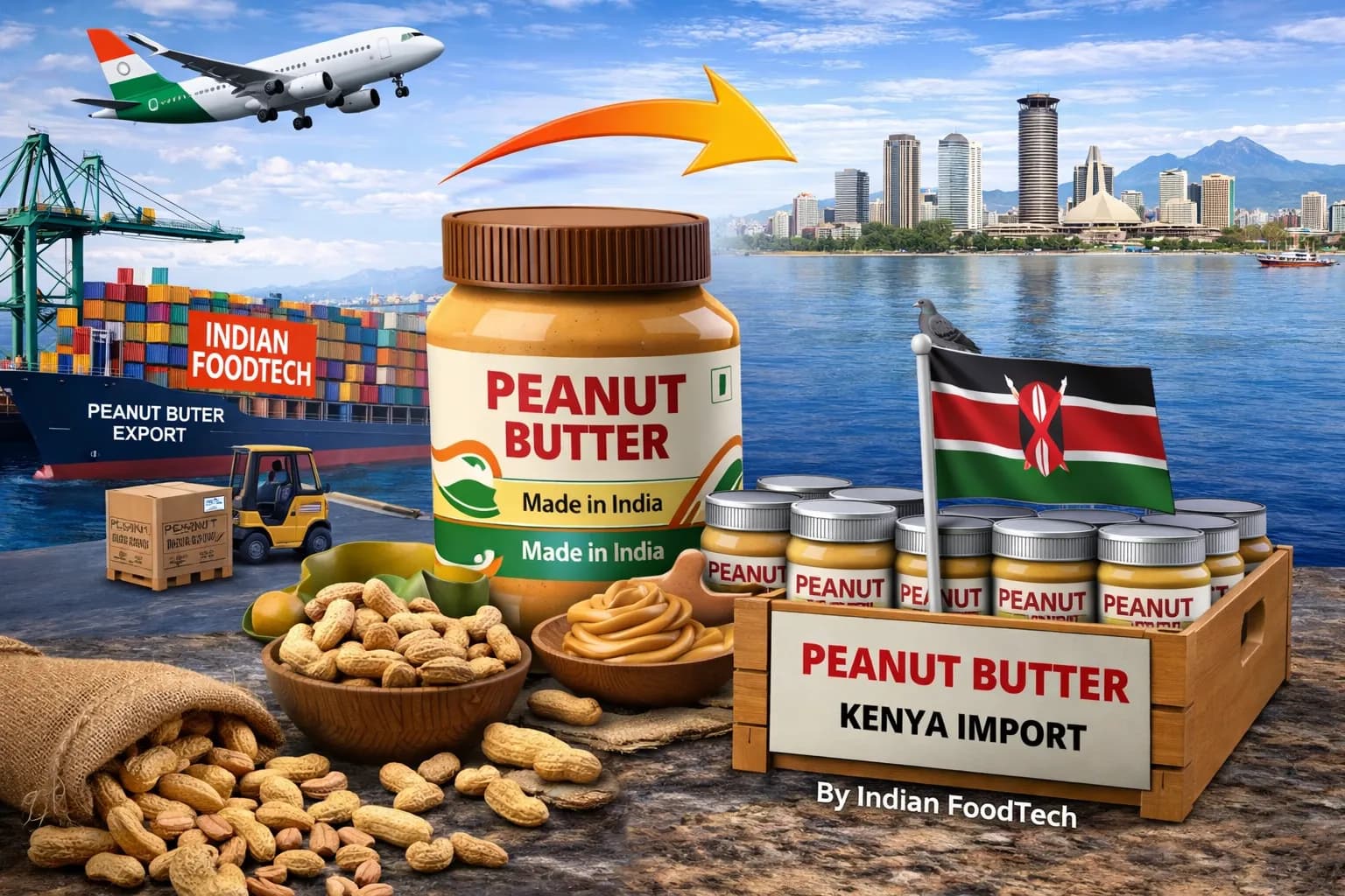 Bulk peanut butter export from India to Kenya - Indian Foodtech