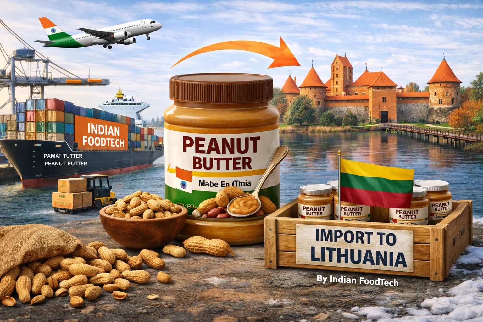 Bulk peanut butter export from India to Lithuania - Indian Foodtech