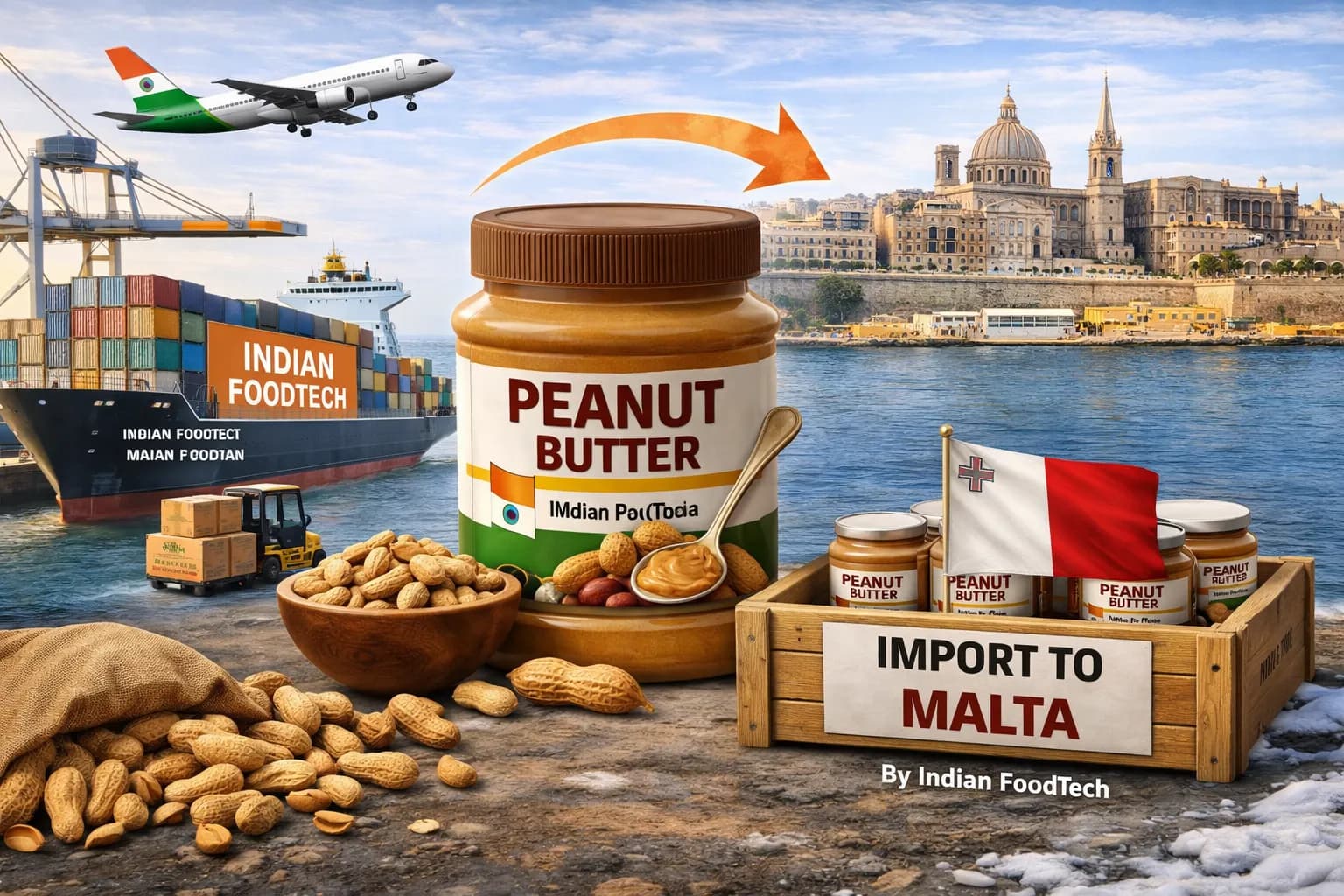 Bulk peanut butter export from India to Malta - Indian Foodtech