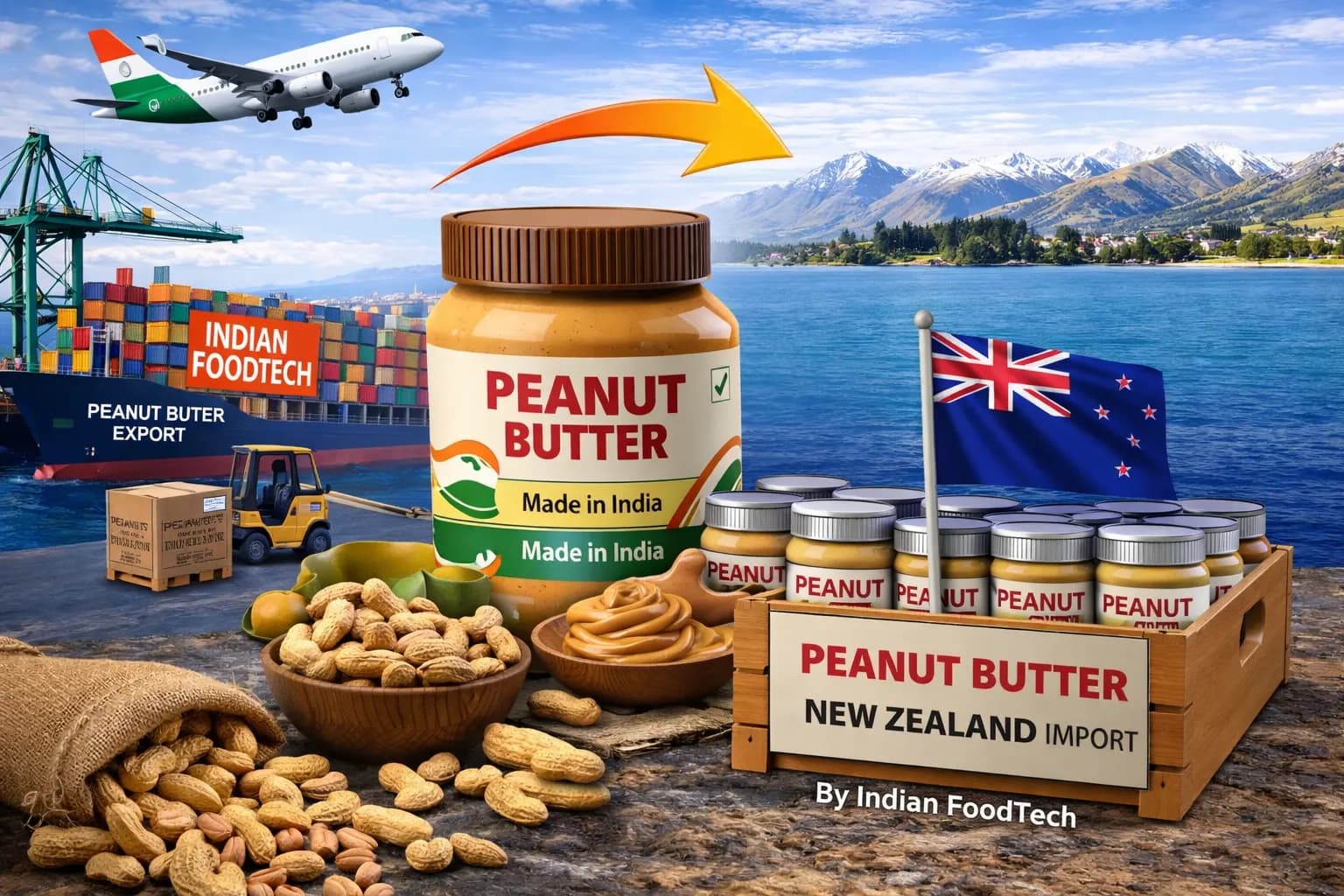 Bulk peanut butter export from India to New Zealand - Indian Foodtech