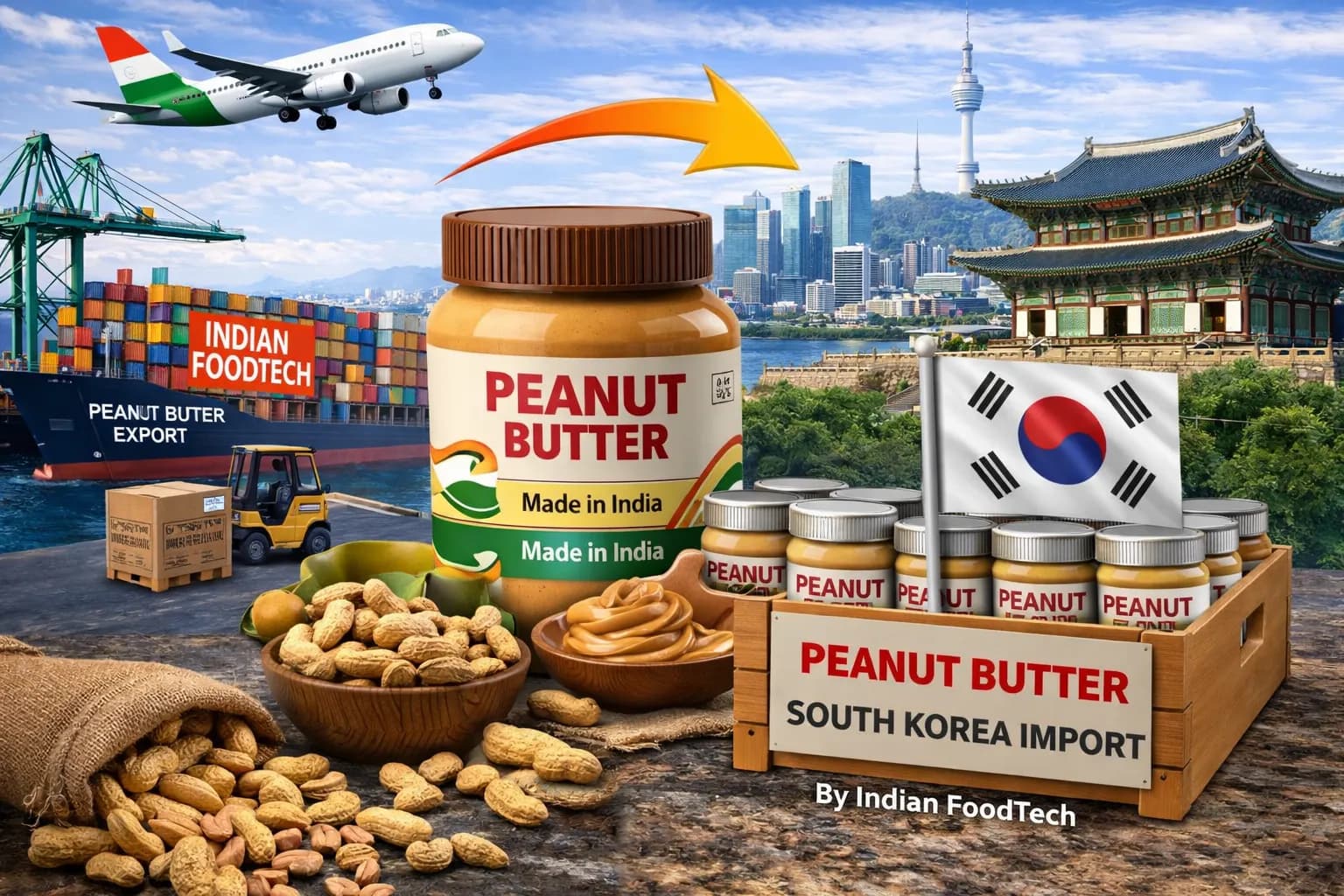 Bulk peanut butter export from India to South Korea - Indian Foodtech