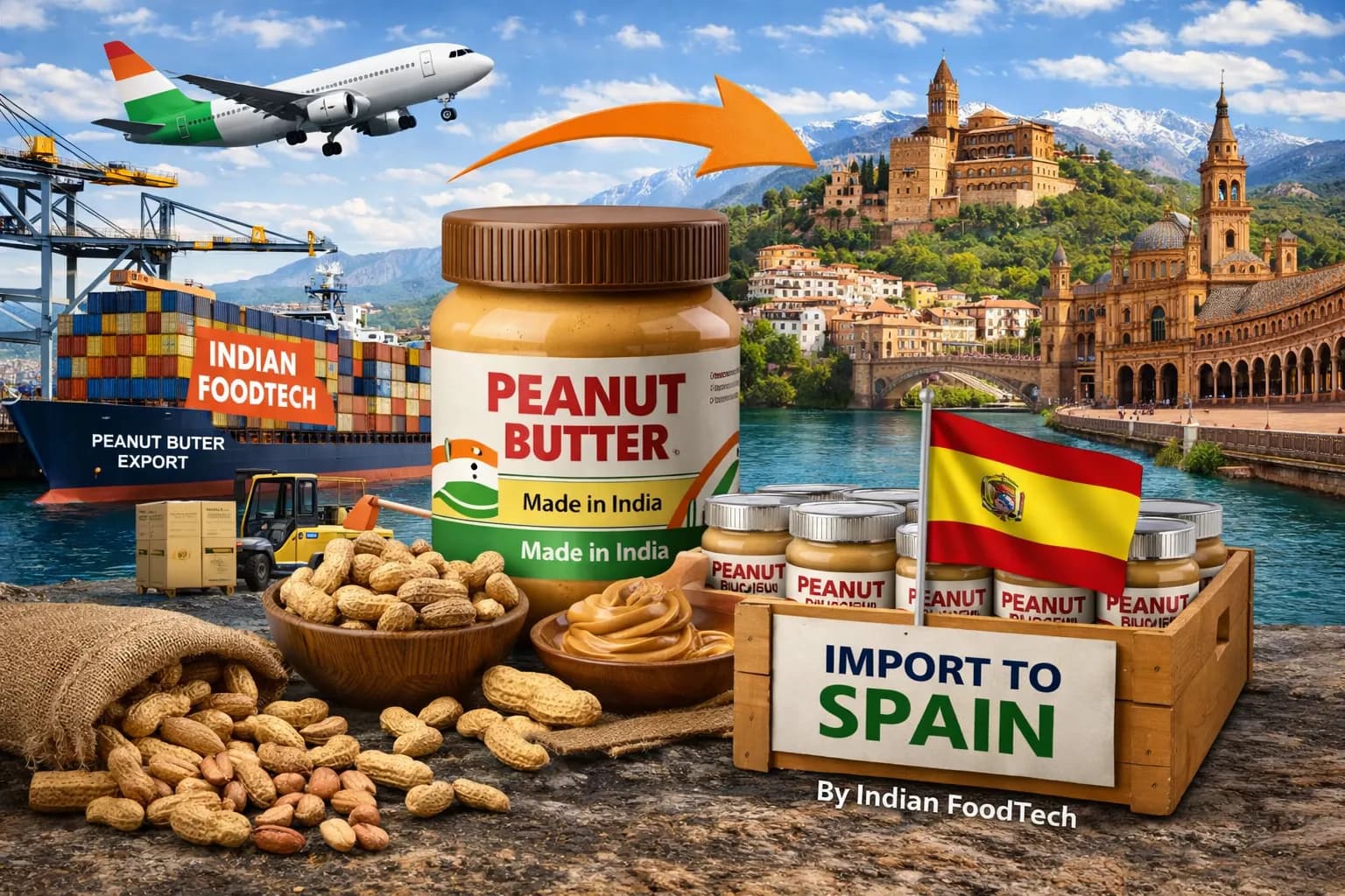 Bulk peanut butter export from India to Spain - Indian Foodtech