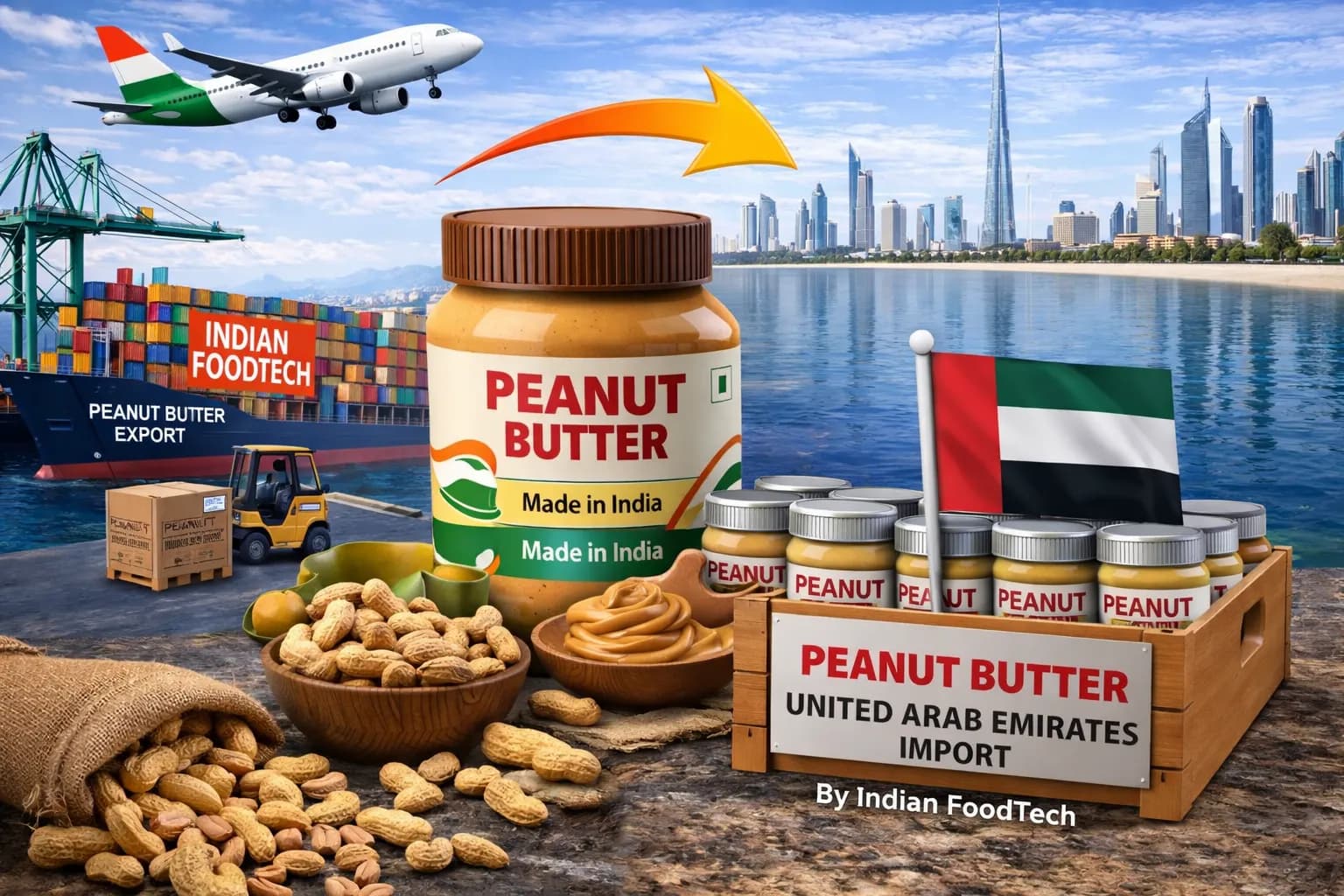 Bulk peanut butter export from India to UAE - Indian Foodtech