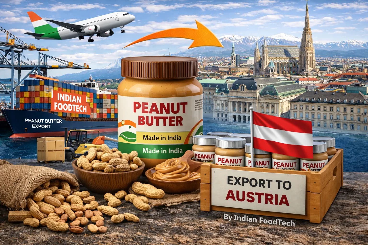 Bulk peanut butter export from India to Austria - Indian Foodtech