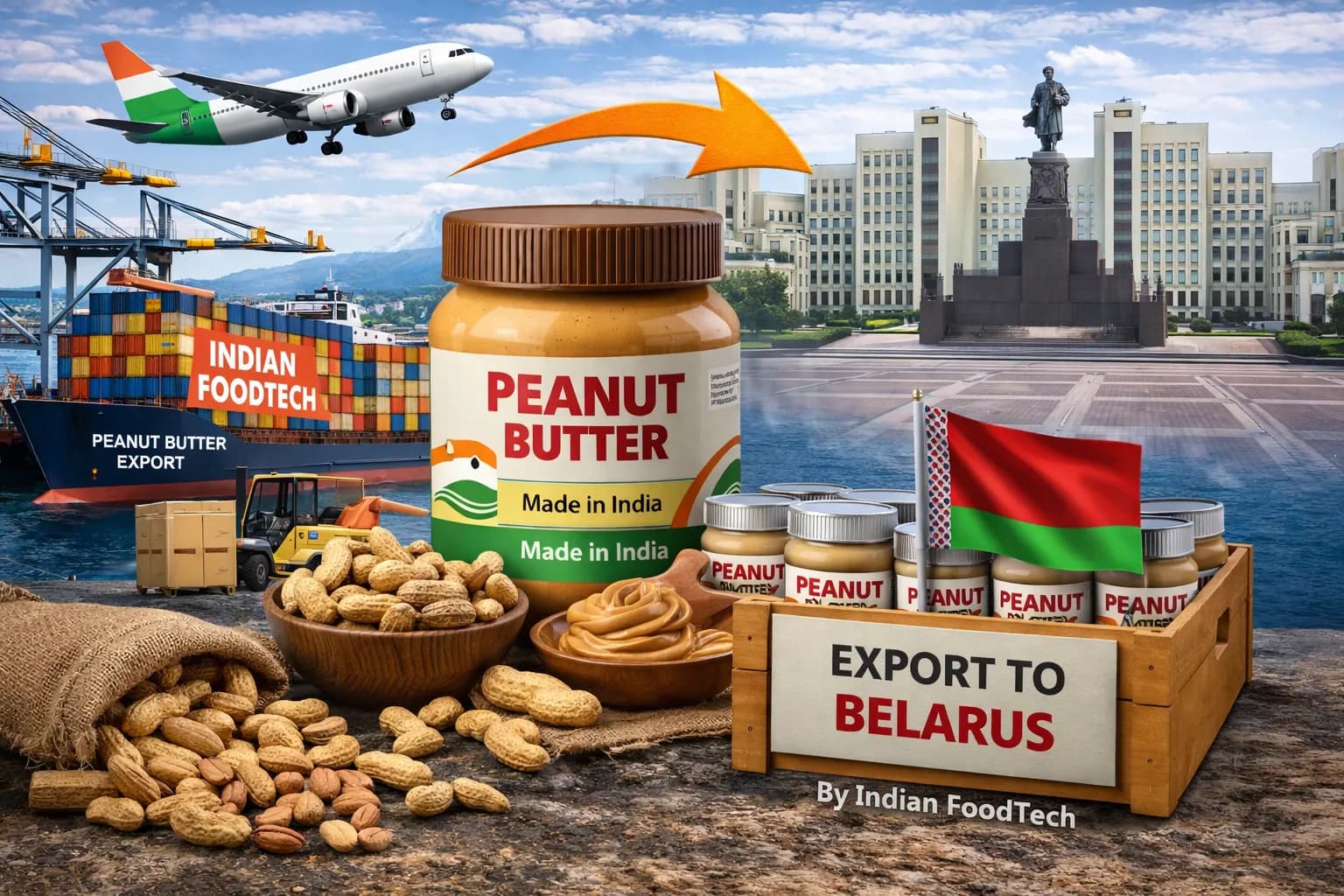Bulk peanut butter export from India to Belarus - Indian Foodtech