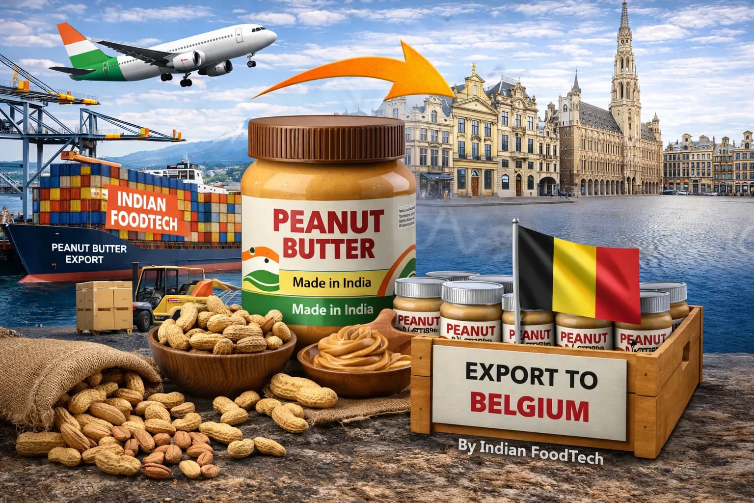 Bulk peanut butter export from India to Belgium - Indian Foodtech