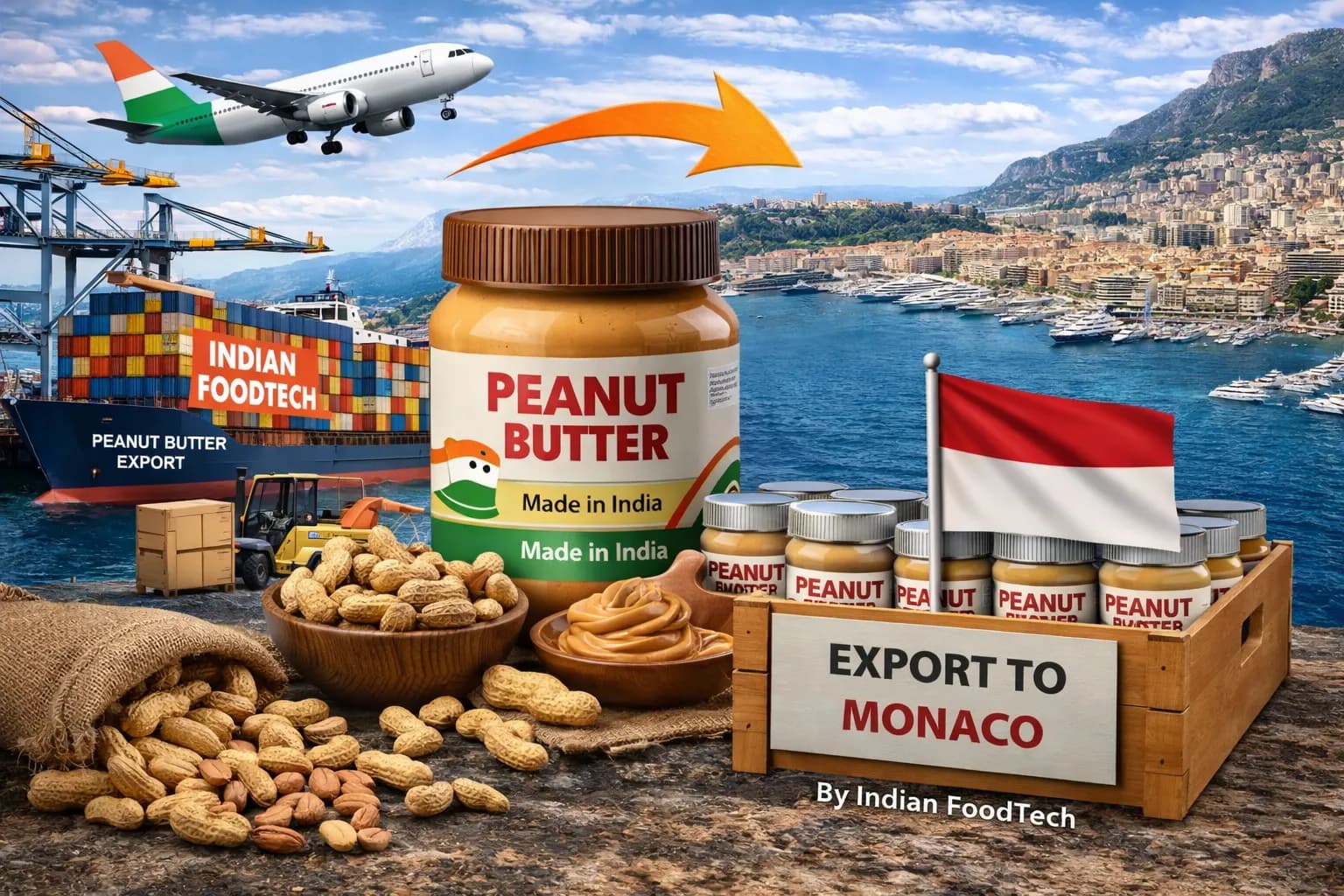 Bulk peanut butter export from India to Monaco - Indian Foodtech