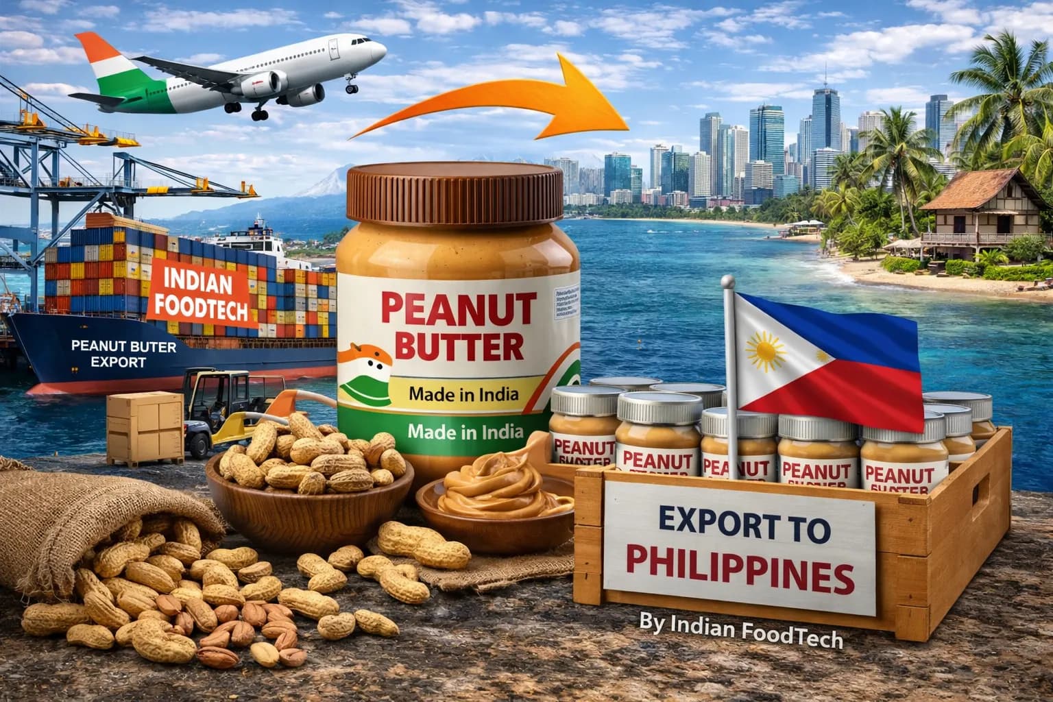 Bulk peanut butter export from India to Philippines - Indian Foodtech