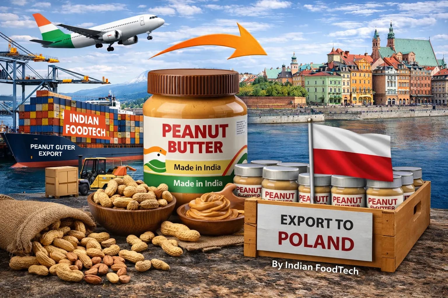 Bulk peanut butter export from India to Poland - Indian Foodtech