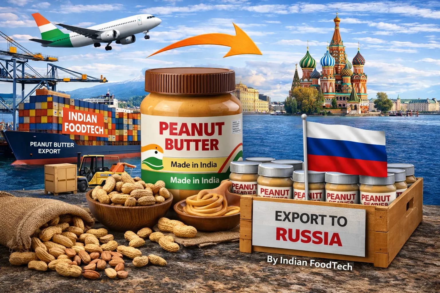 Bulk peanut butter export from India to Russia - Indian Foodtech