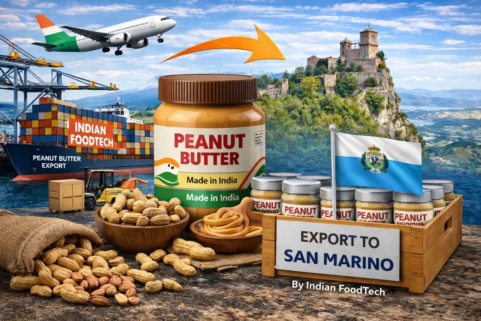 Bulk peanut butter export from India to San Marino - Indian Foodtech